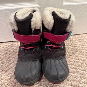 Cat & Jack Girls Winter Snow Boots Thermolite Insulated Size 12 Pink Black